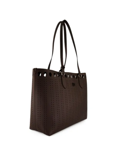Valentino Garavani medium Dottie perforated shoulder bag Brown YB0T60EGL