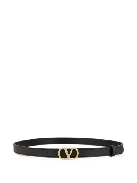 Valentino Garavani VLogo Signature crystal-embellished belt Black 9W2T0SM7RTV
