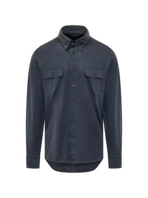 TOM FORD button-up chest-pocket shirt Blue JBL027JMS026
