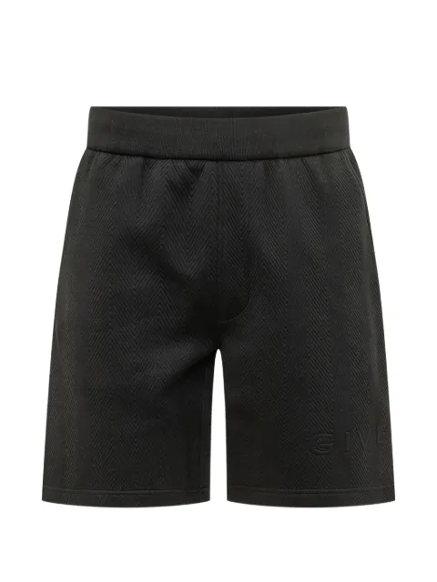 Givenchy herringbone-pattern logo-embroidered shorts Black BM51SA3YT9
