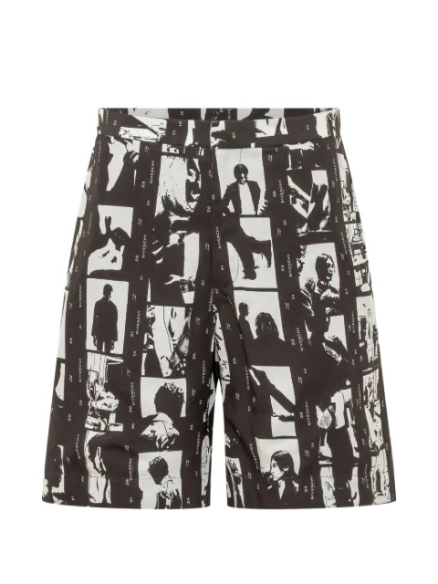 Givenchy photographic-print tailored shorts Black BM51QG1YME