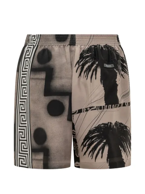 Versace Greca-print Sunset Palms shorts Neutrals 10222251A18748