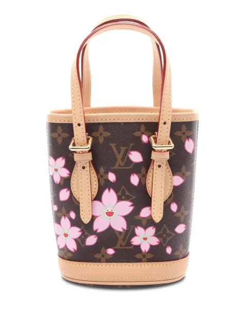 Louis Vuitton Pre-Owned 2010-2026 Takashi Murakami Monogram Cherry Blossom Nano bucket bag Brown 9GSIQ382HW218R8B