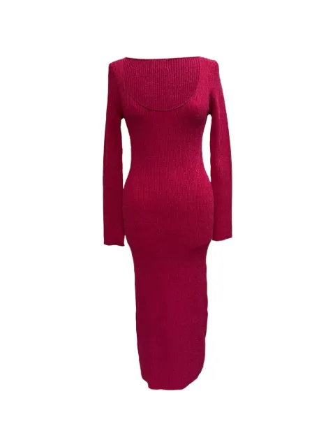 GANNI marled ribbed-knit maxi dress Pink RFCPUGBCL738110W