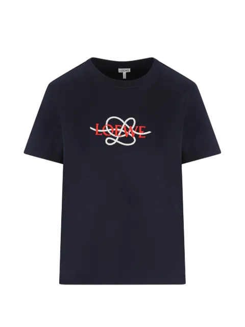 LOEWE logo-embroidered T-shirt Blue S359Y22XAV