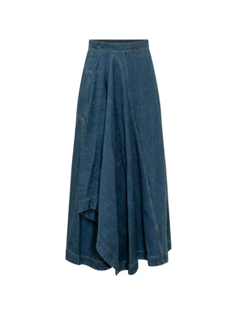Givenchy logo-detail asymmetric midi skirt Blue BW413T518V
