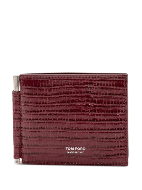 TOM FORD lizard-effect money-clip cardholder Red Y0231LCL483S