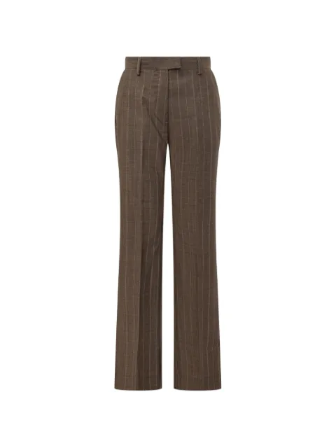 GANNI pinstripe straight-leg trousers Brown A1080168