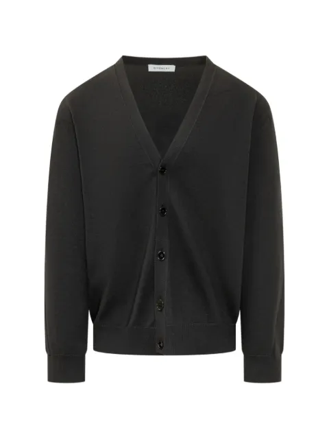 Givenchy logo-intarsia V-neck cardigan Black BMK01CAYQP
