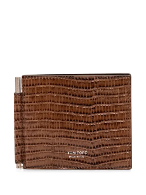 TOM FORD printed Tejus T Line money clip wallet Brown Y0231LCL483S