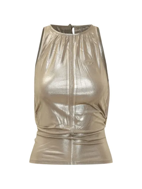 Diesel Dyvyny metallic-effect ruched top Gold A240740EGDQ