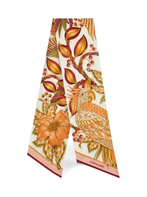 Ferragamo Parrots print bandeau scarf Neutrals 321282