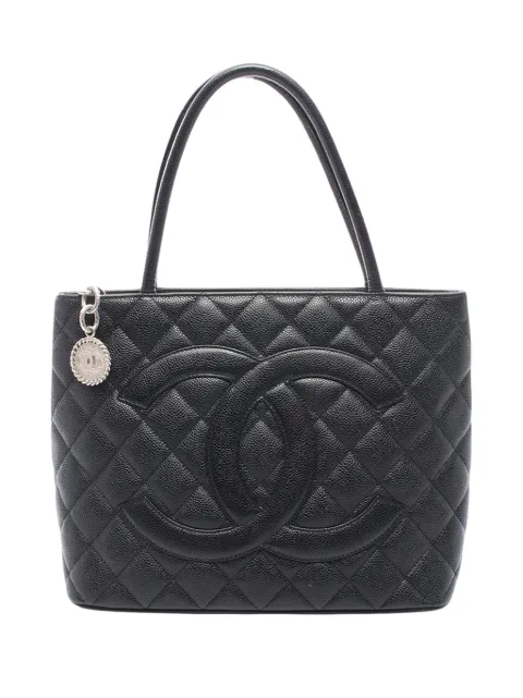CHANEL Pre-Owned 2000-2002 Caviar Medallion tote bag Black HSHKLCXVULI3YMUC