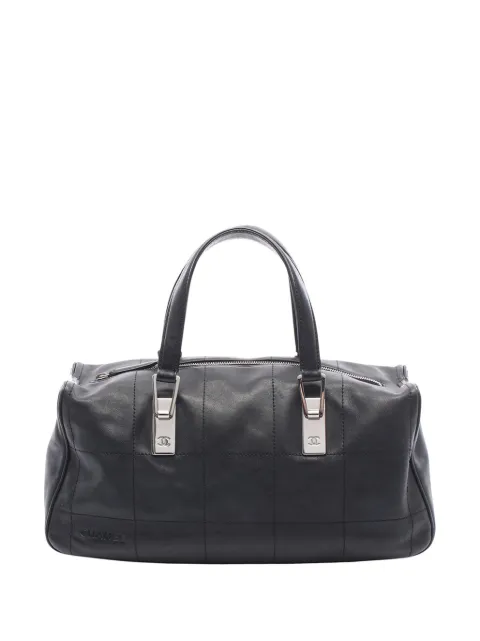 CHANEL Pre-Owned 2002-2003 Lambskin Chocolate Bar boston bag Black DNOV5VHFMVWXLB8F