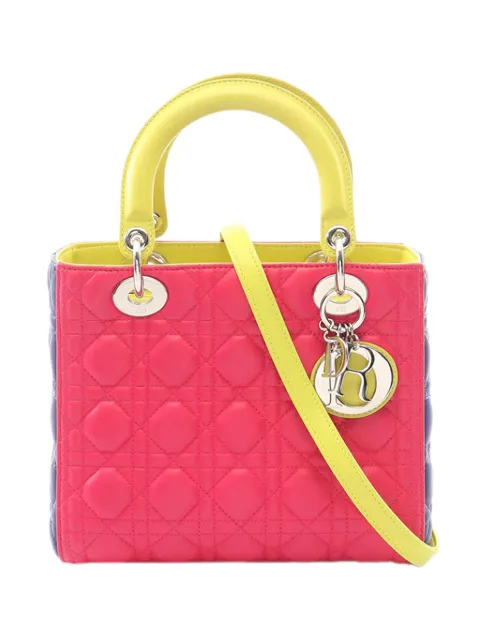 Christian Dior Pre-Owned 2010-2026 Medium Lambskin Cannage Lady Dior satchel Pink 7SBCO3HGFOOFDMW1