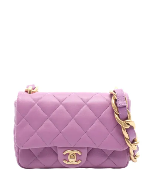 CHANEL Pre-Owned 2021-2026 Small Quilted Lambskin Funky Town Flap crossbody bag Purple 5TF9R5IO4V43IDAK