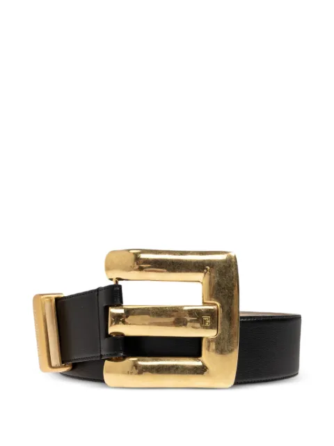 Balmain logo-engraved buckle belt Black GN0WJ192LSLX