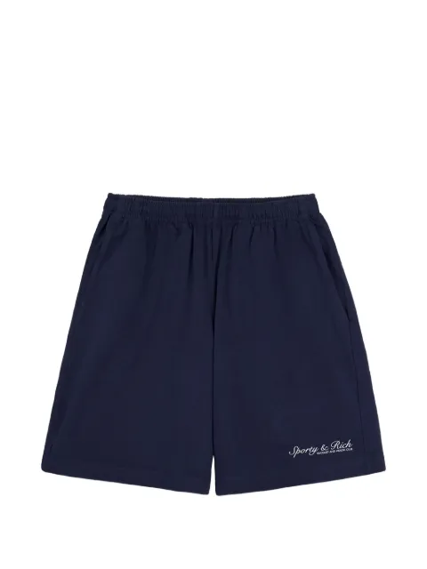 Sporty & Rich Syracuse embroidered-logo shorts Blue SH03975325BL106