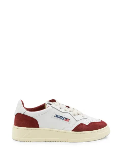 Autry Medalist Low micro-perforated suede-trim sneakers White AULWFT20
