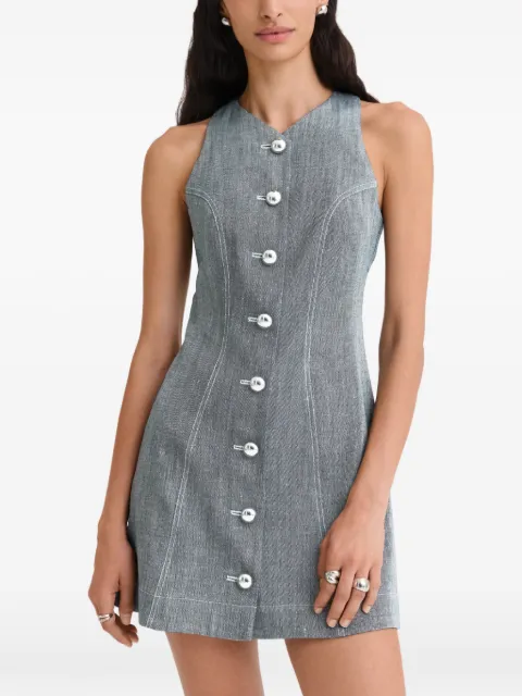 Matthew Bruch button-up racerback mini dress Blue 26SS1144DL