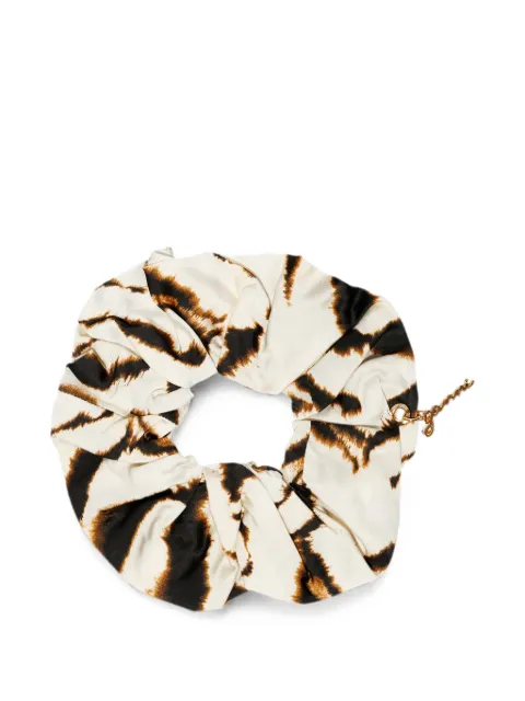 GANNI logo-charm tie-dye scrunchie Neutrals B3020
