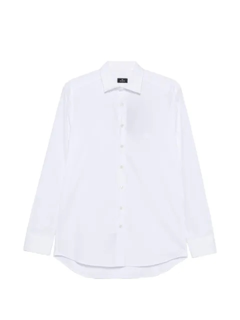 ETRO embroidered-logo long-sleeve shirt Blue MRIB0002AV11P