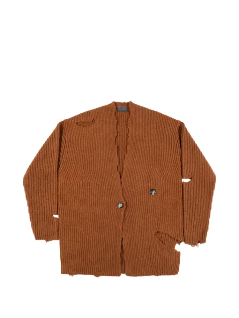 Haikure Country distressed cardigan Brown HEW07118MC078PX