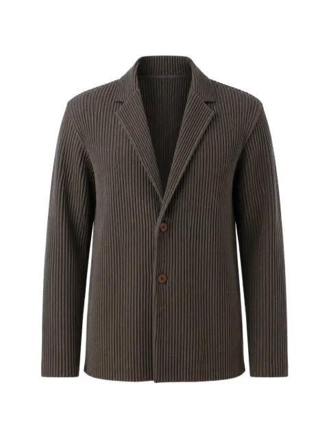 Homme Plissé Issey Miyake Wool Like Light plissé notched-lapel blazer Brown HP58FD17644