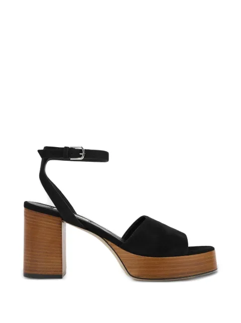 TOTEME platform suede sandals Black 263WAS0355LE0012432