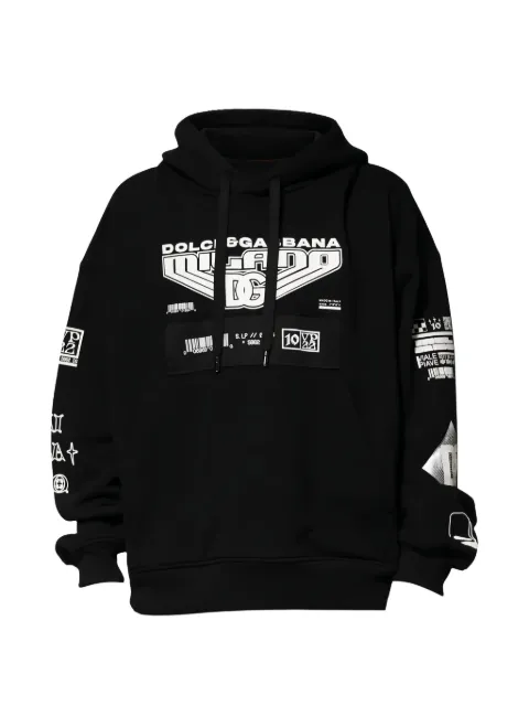 Dolce & Gabbana logo-print graphic hoodie Black DOL91266