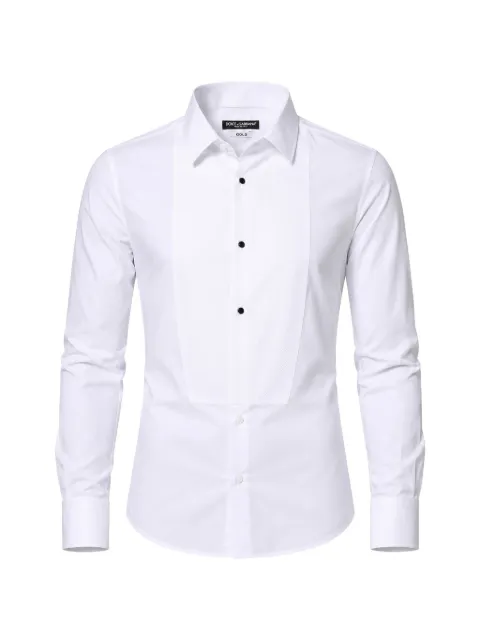 Dolce & Gabbana bib-front poplin shirt White G5DY0TFU5GK