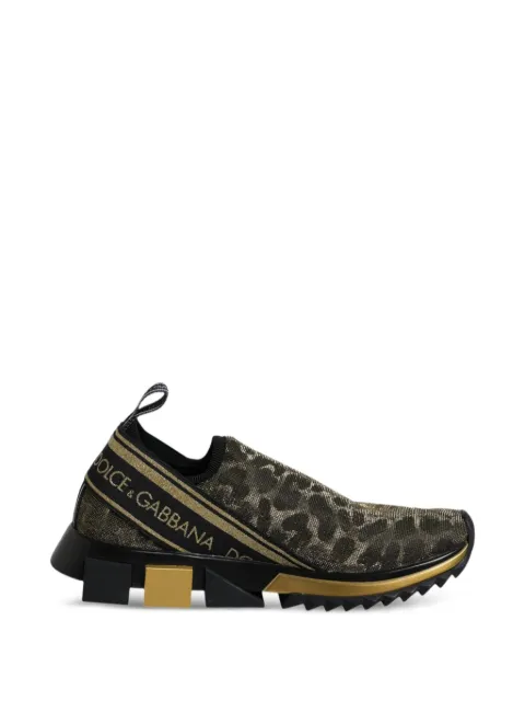 Dolce & Gabbana Sorrento leopard-print sneakers Gold CS1724AZ325