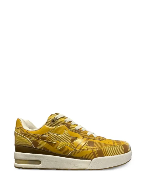 A BATHING APE® Road Sta check-print sneakers Yellow BAPE014