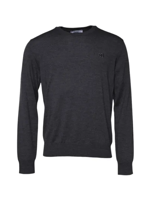 Dolce & Gabbana logo-embroidered wool sweater Grey GXX02Z