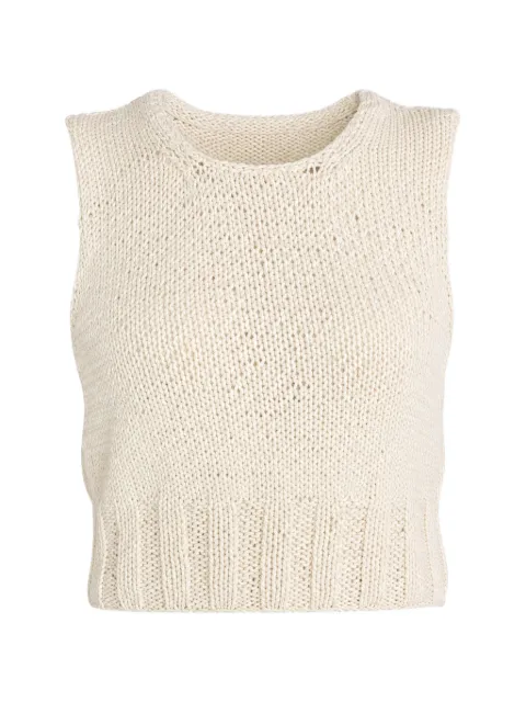 Pink Memories open-knit sleeveless sweater Neutrals SIG30253