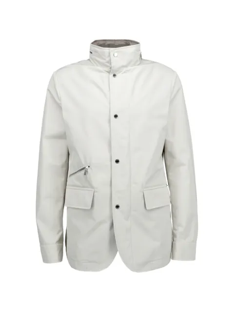 Moorer hooded zip-up jacket White STENATU0103
