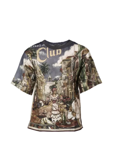 Dolce & Gabbana graphic-print T-shirt Blue G8HC2T