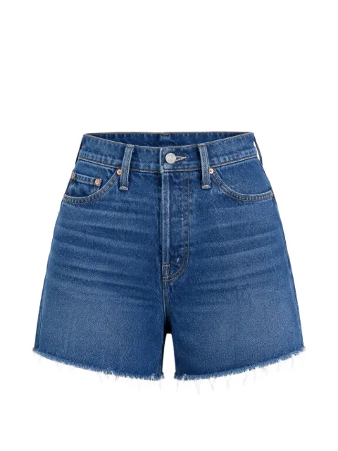 MOTHER Flutter frayed-hem denim shorts Blue 48521396DYT