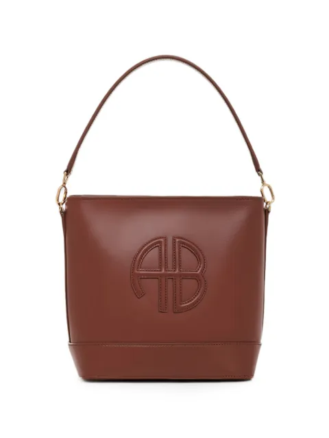 ANINE BING Lili logo-embossed shoulder bag Brown A1311342