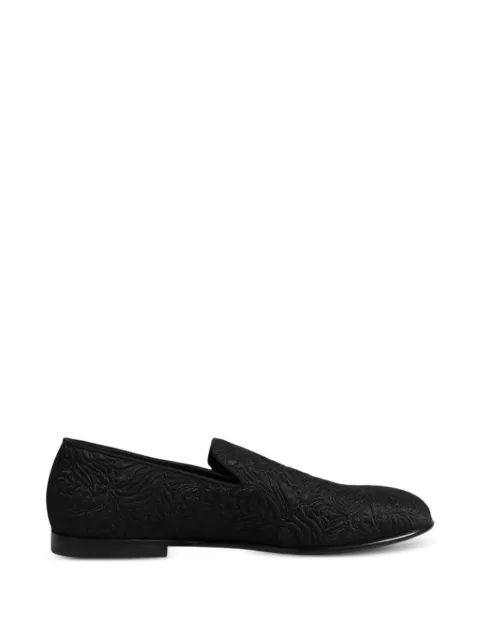 Dolce & Gabbana floral-jacquard loafers Black A50339B9M27