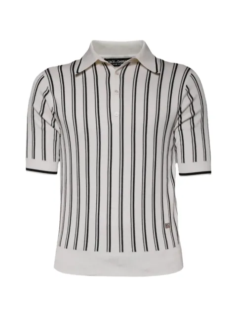 Dolce & Gabbana vertical-stripe polo shirt Neutrals GXZ08ZJBSG3