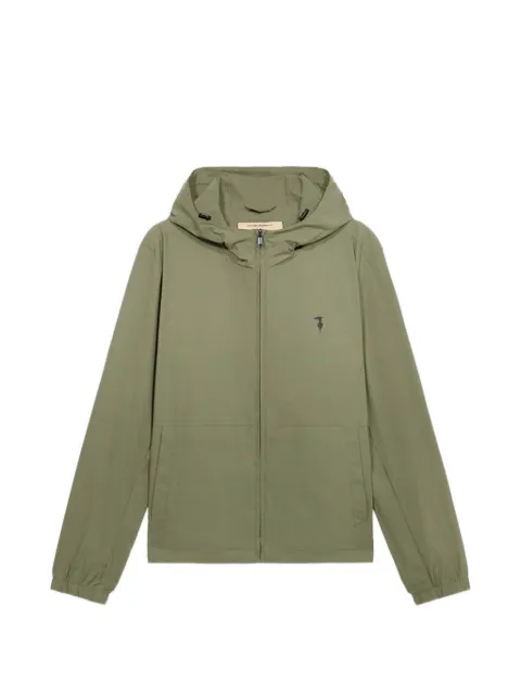 Trussardi logo-print drawstring-hood jacket Green R026M000050N