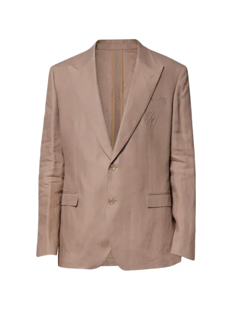 Dolce & Gabbana Taormina logo-embroidered blazer Brown G2NW0TFU4IU