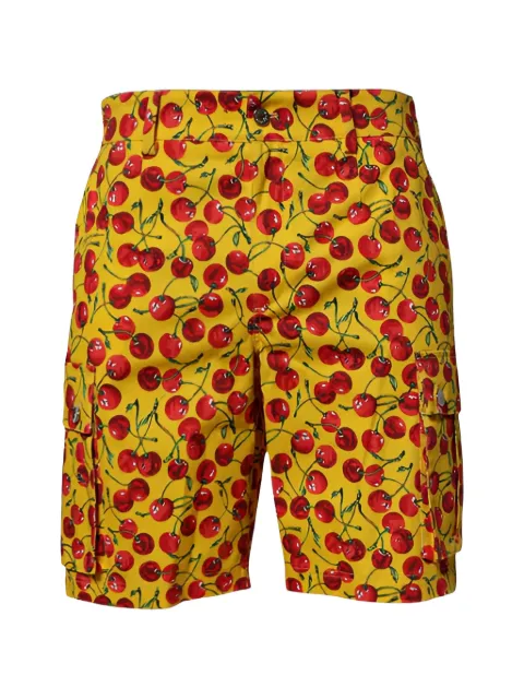 Dolce & Gabbana cherry-print cargo shorts Yellow GVYAHTFSFMH