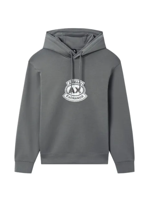 Armani Exchange logo-print drawstring hoodie Grey XM002332AF10818