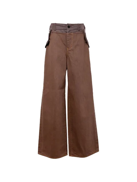 sacai contrast-panel jeans Brown 2507965