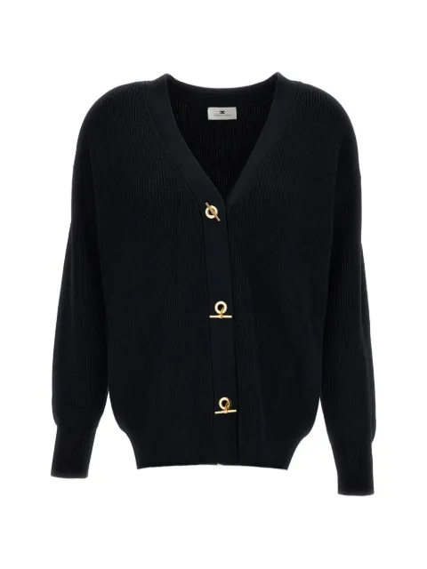 Elisabetta Franchi toggle-fastening ribbed-knit cardigan Black MK01S66E2