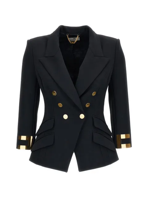 Elisabetta Franchi double-breasted logo-cuff jacket Black GI26866E2