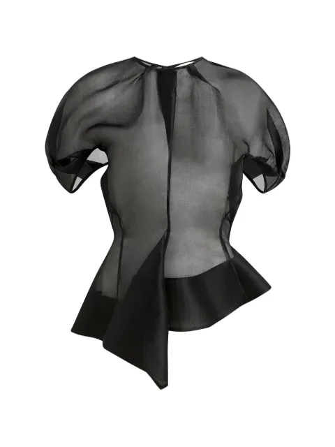 KHAITE asymmetric draped silk top Black 24893031