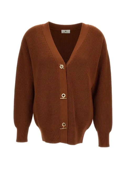 Elisabetta Franchi knit cardigan with jewel buttons Brown MK01S66E2